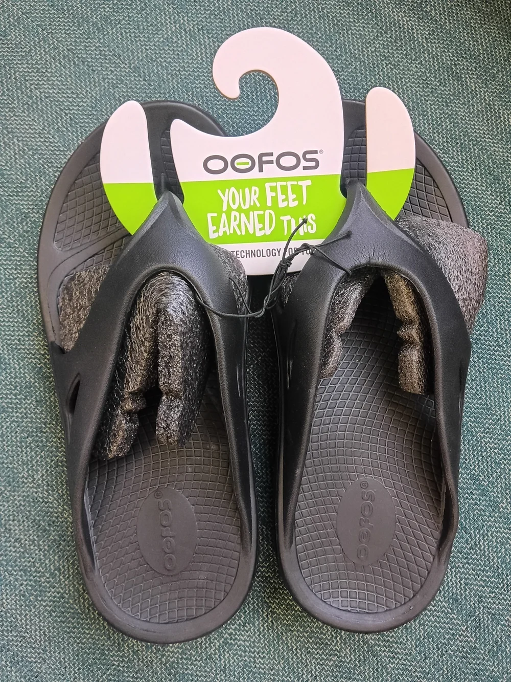 OOFOS OOahh Recovery Slide Sandals Black Unisex M5/W7 EU 38 New with Tags
